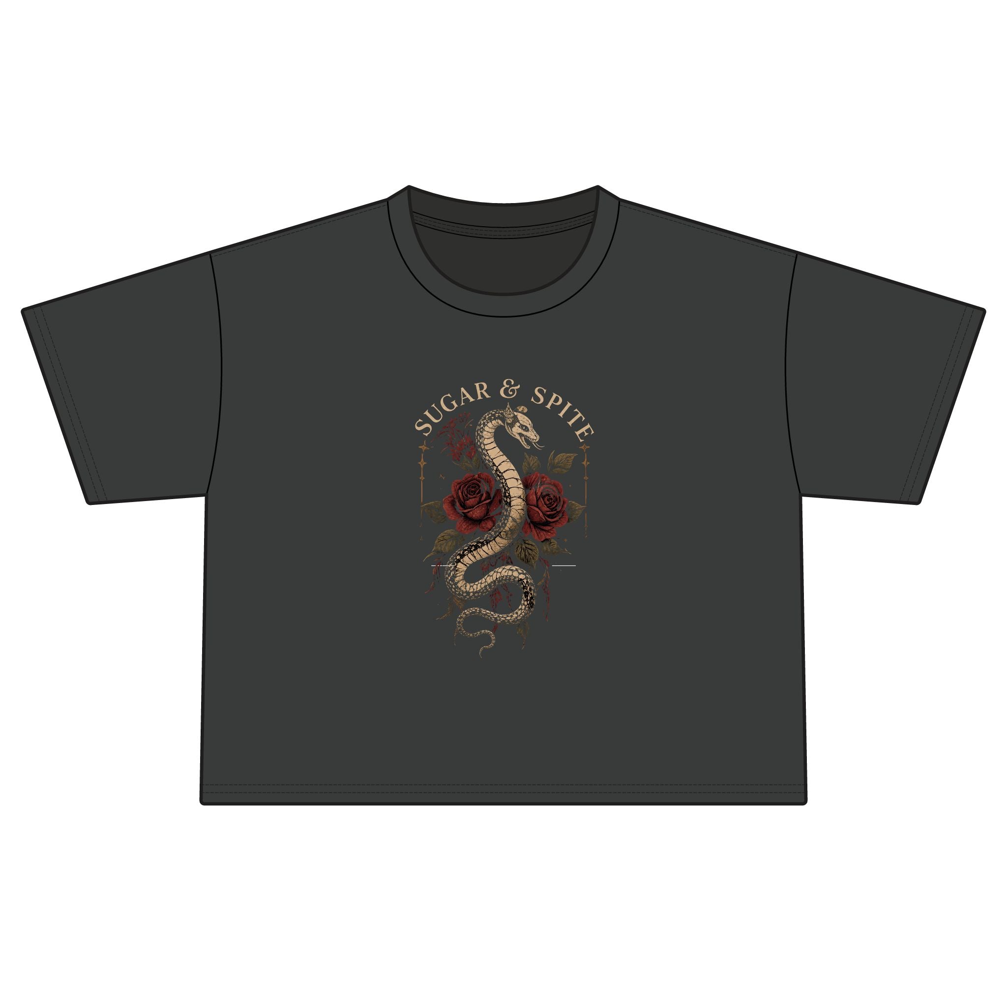 Women's Boxy Tee — "Sugar & Spice" Floral Snake Graphic