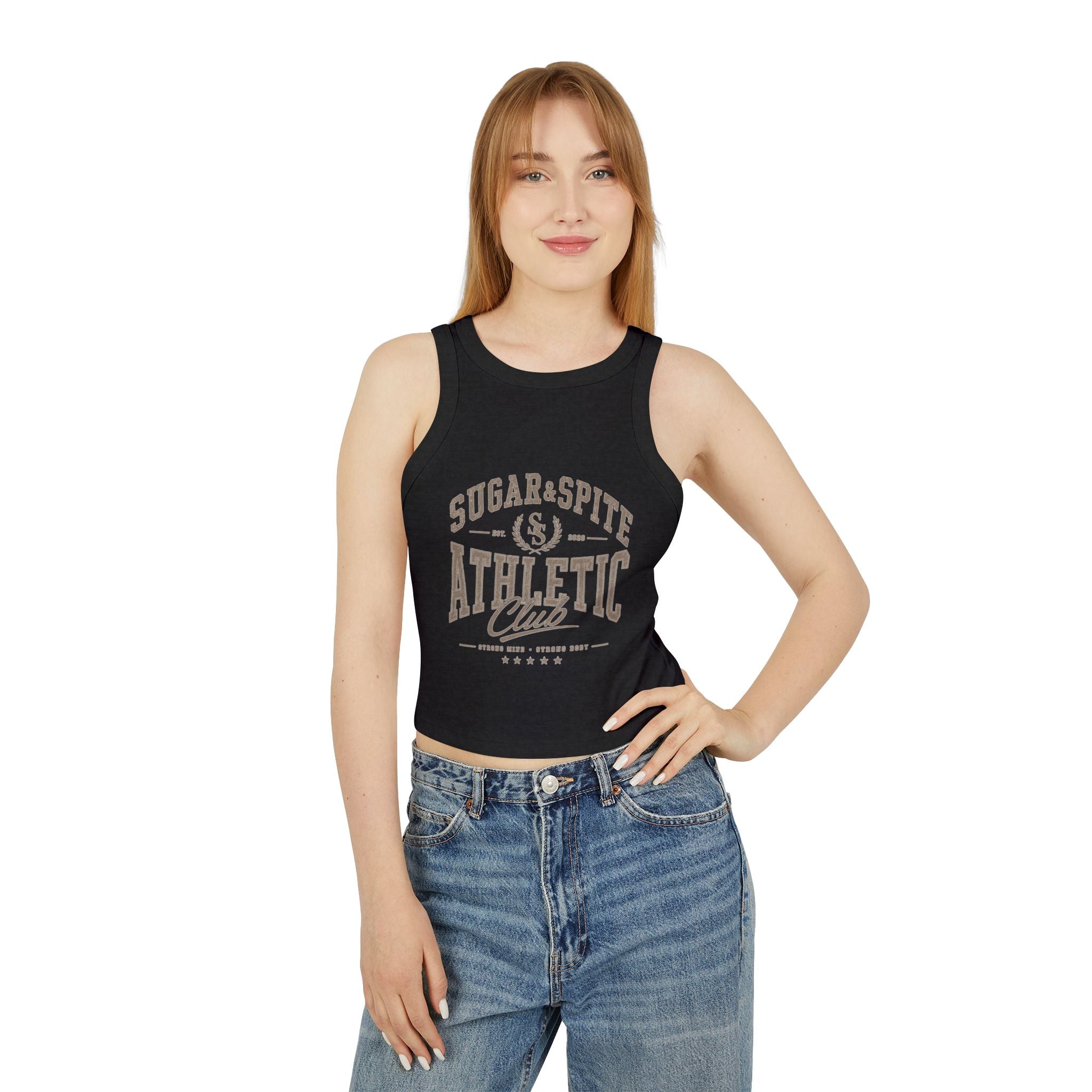 Athletic Tank Top — Sugar & Spite Athletic Club Ribbed Racer Tank