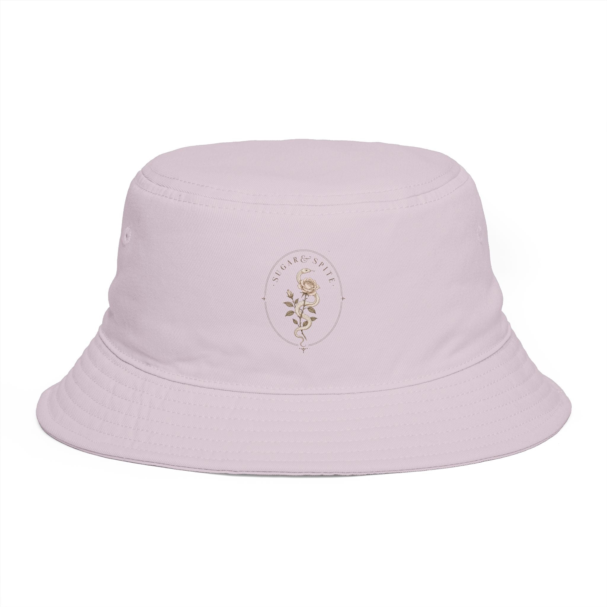 Snake Crest Bucket Hat — Vintage Snake Emblem Embroidered Bucket Hat