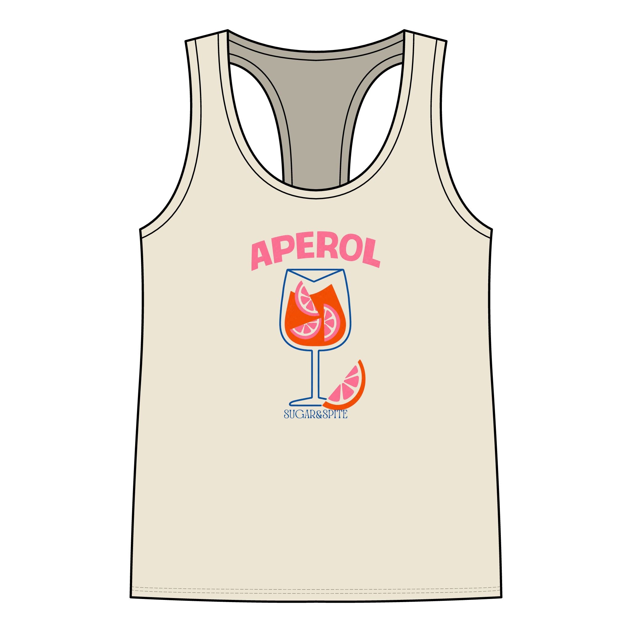 Aperol Spritz Tank Top — Women's Racerback Summer Cocktail Graphic