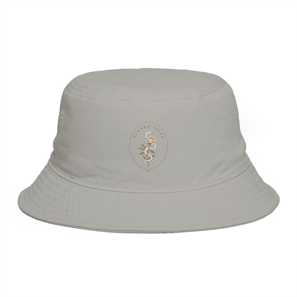 Snake Crest Bucket Hat — Vintage Snake Emblem Embroidered Bucket Hat