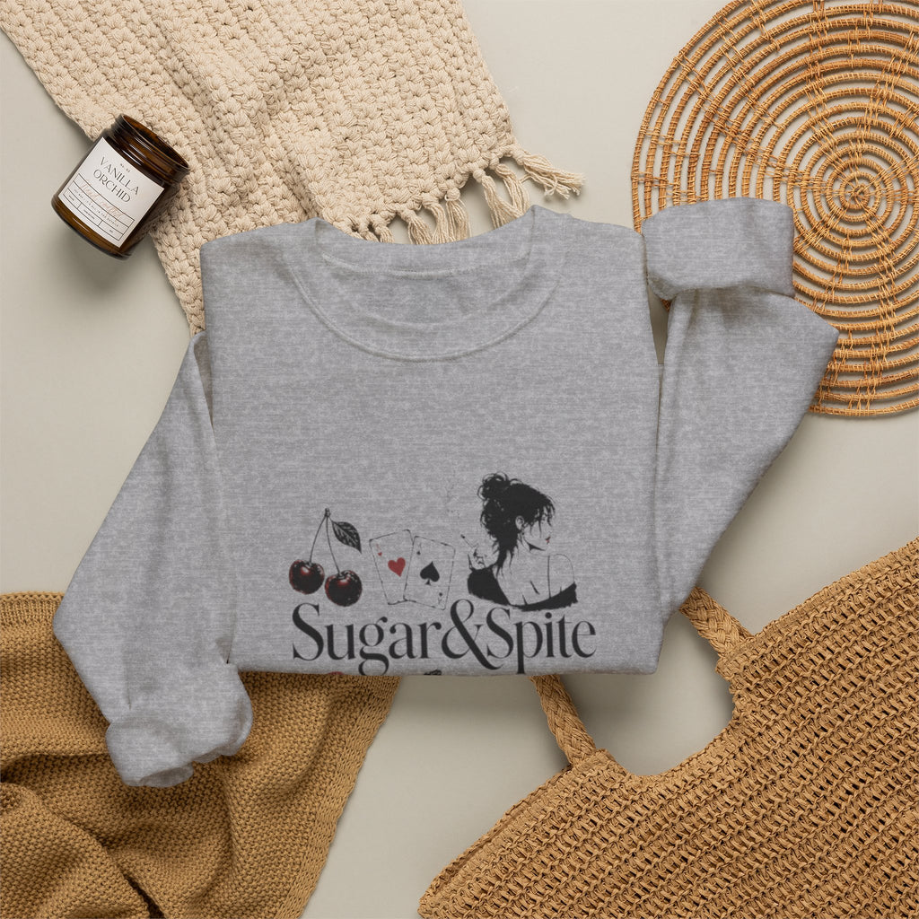 Sugar & Spice Crewneck Sweatshirt — Feminine Vintage Floral Graphic