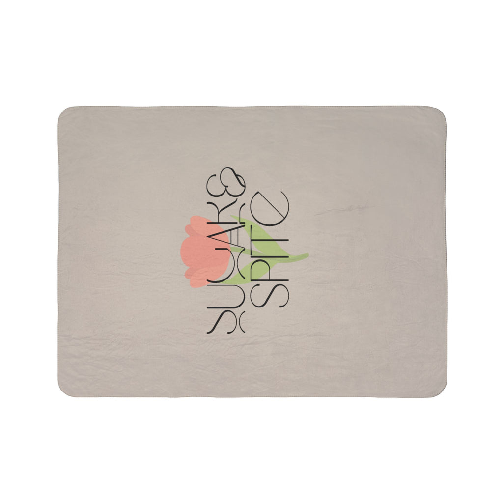 Sugar & Spite Floral Sherpa Blanket — Cozy Fleece Throw for Home, Gifts & Spring Decor