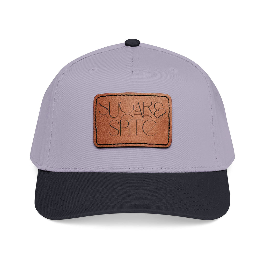 Leather Patch Baseball Cap — 'SUGAR & SPICE' Mid-Profile Hat