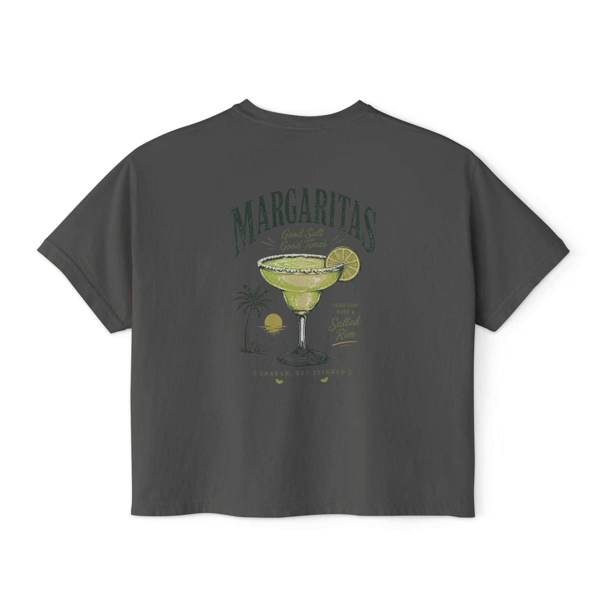 Margaritas Women's Boxy Tee – Palm Cocktail Graphic Tee