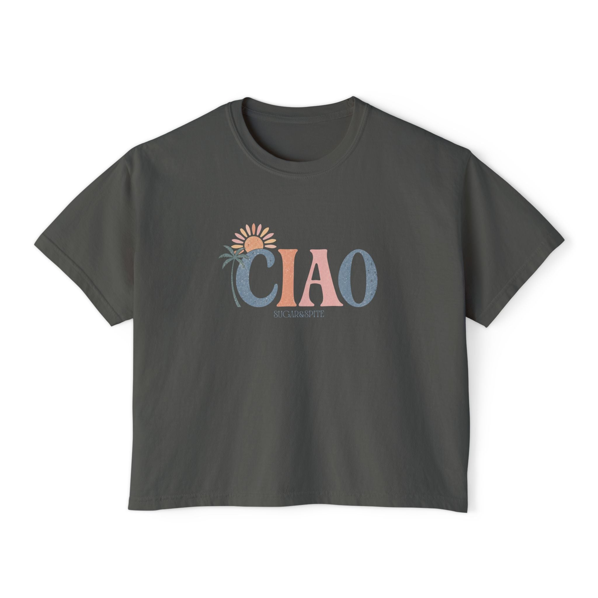 Ciao Boxy Tee — Vintage Palm Sun Women’s Boxy Tee
