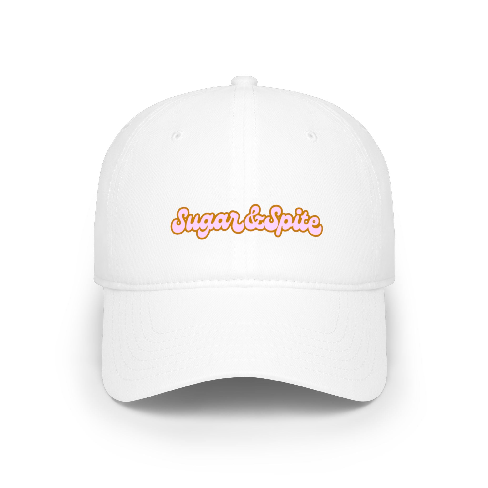 Sugar & Spice Low Profile Baseball Cap — Retro Script Hat for Women, Cute Casual Accessory