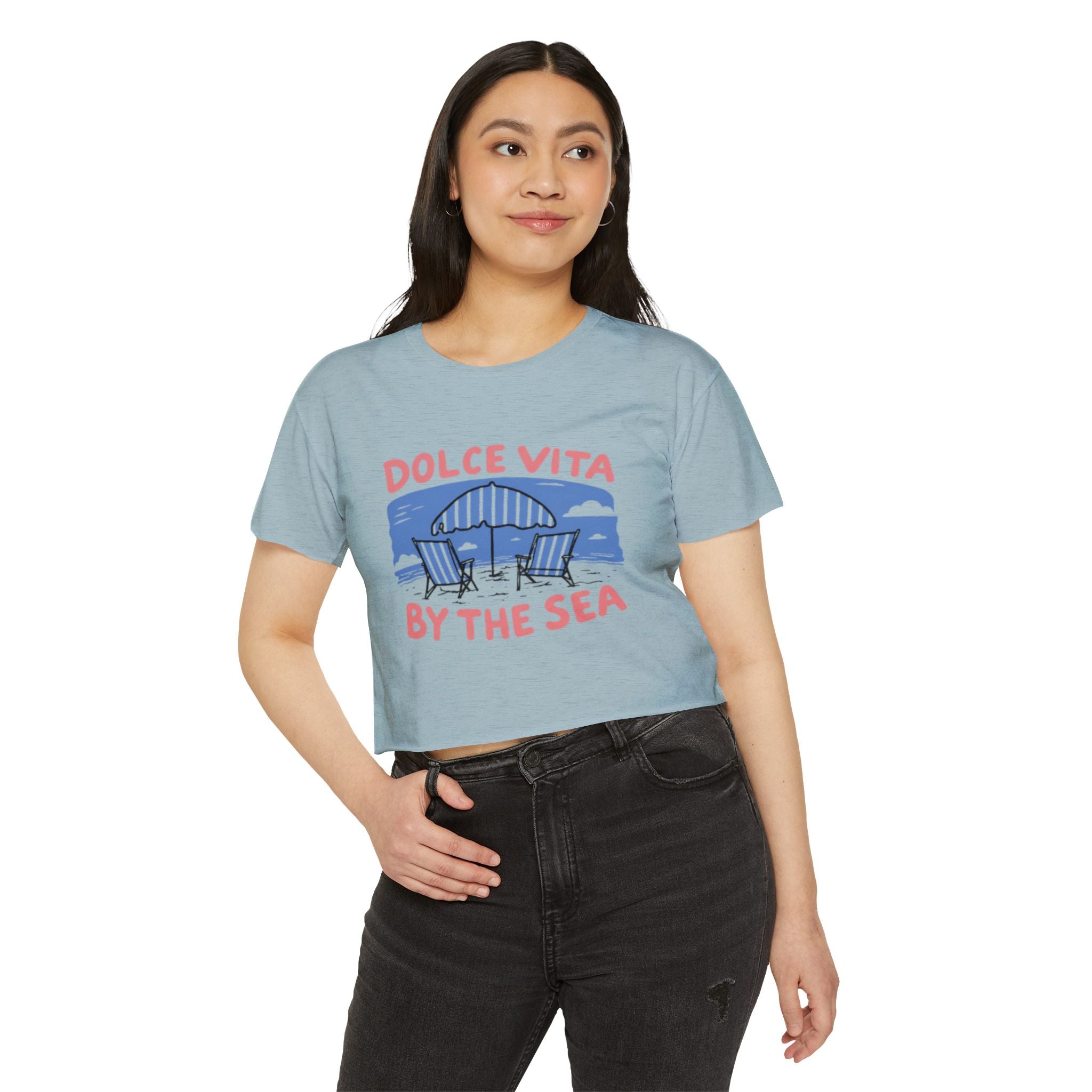 Dolce Vita By The Sea Crop Top — Women's Beach Festival Tee
