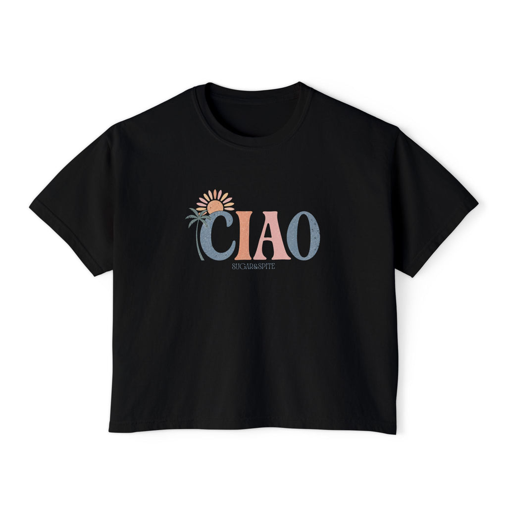 Ciao Boxy Tee — Vintage Palm Sun Women’s Boxy Tee