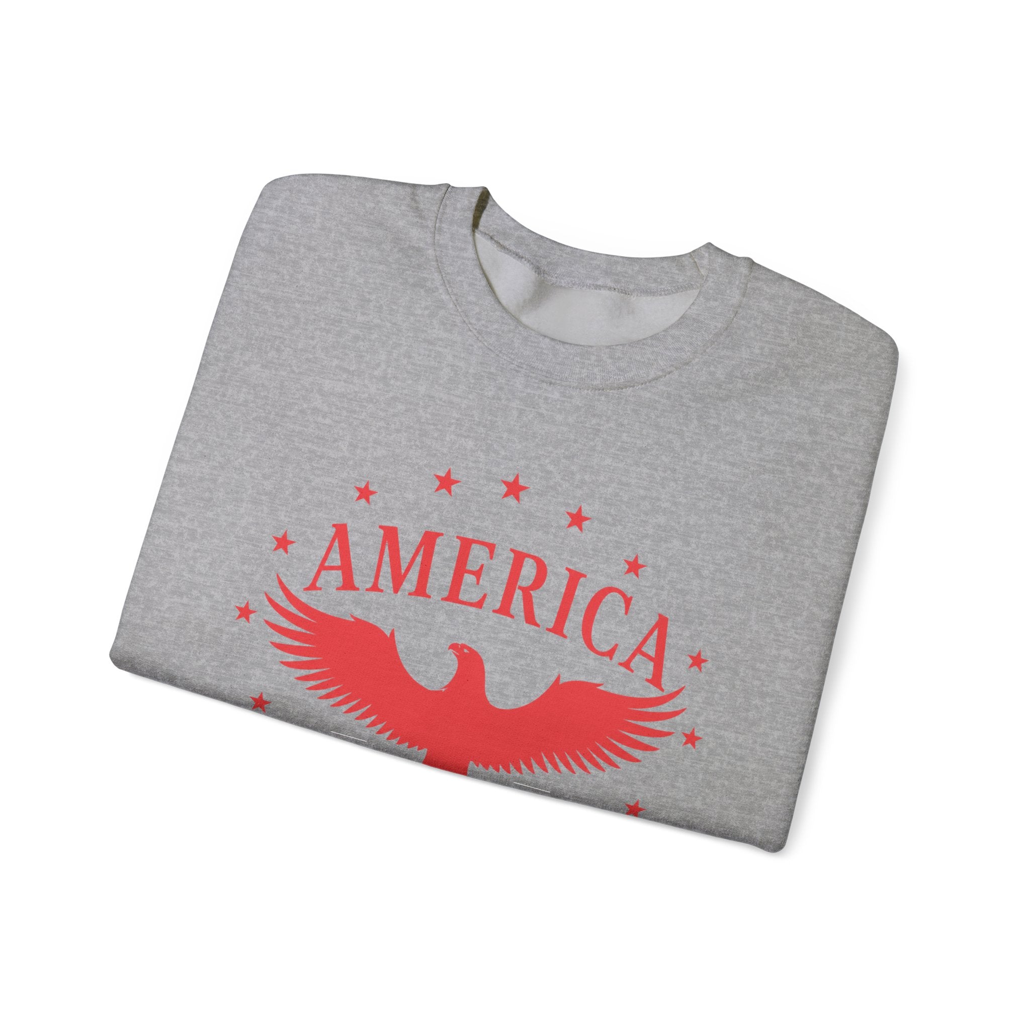 America Eagle Crewneck Sweatshirt – Patriotic Red Graphic