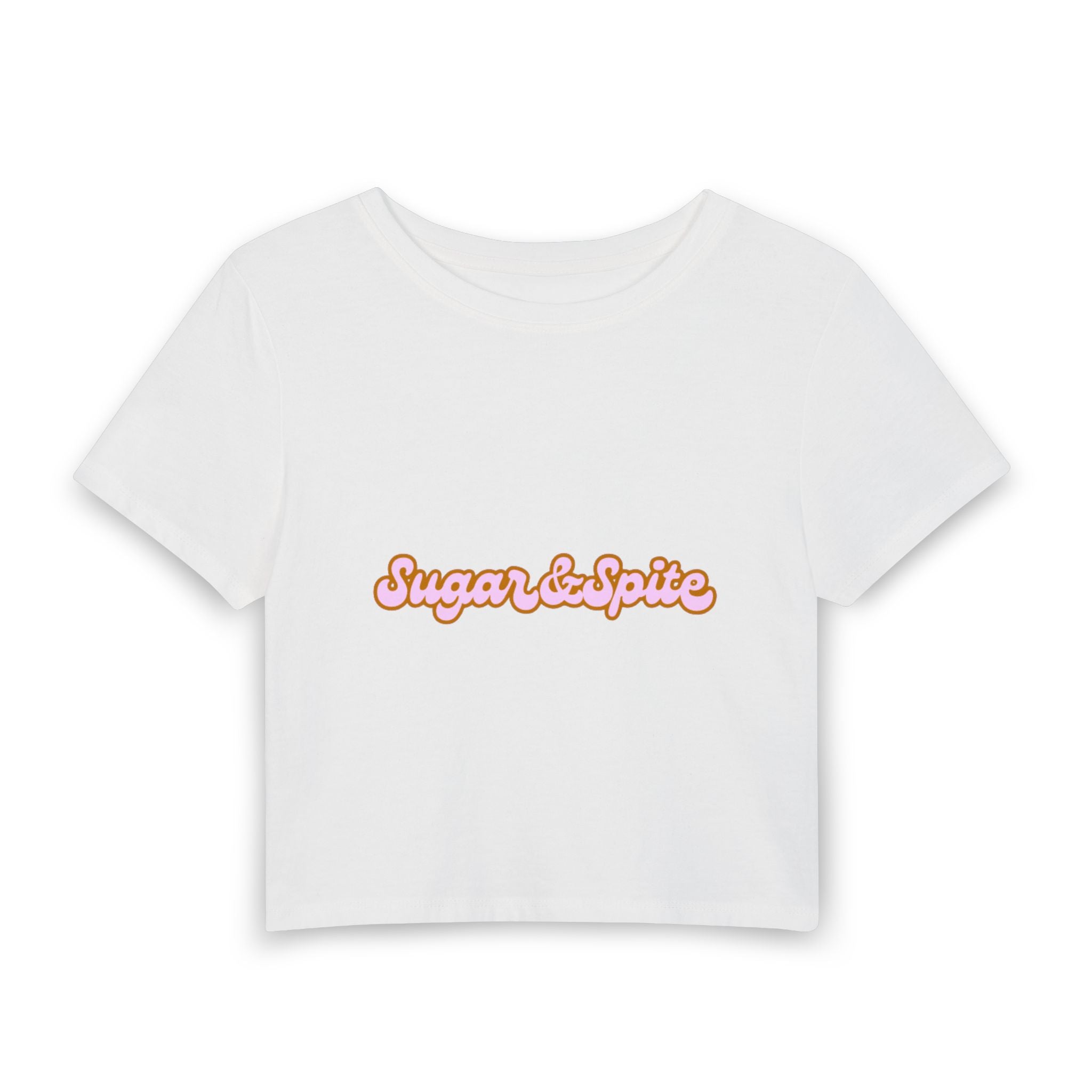 Sugar & Spice Crop Tee | Retro Bubble Letter Graphic