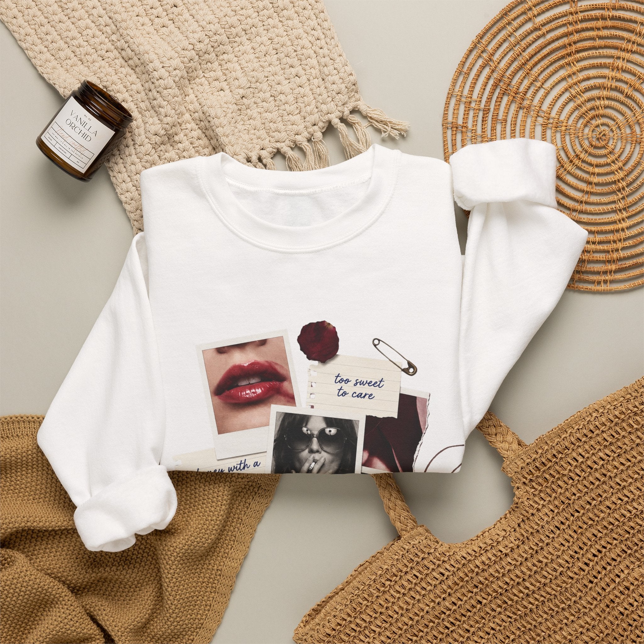 Collage Vintage Romance Crewneck Sweatshirt