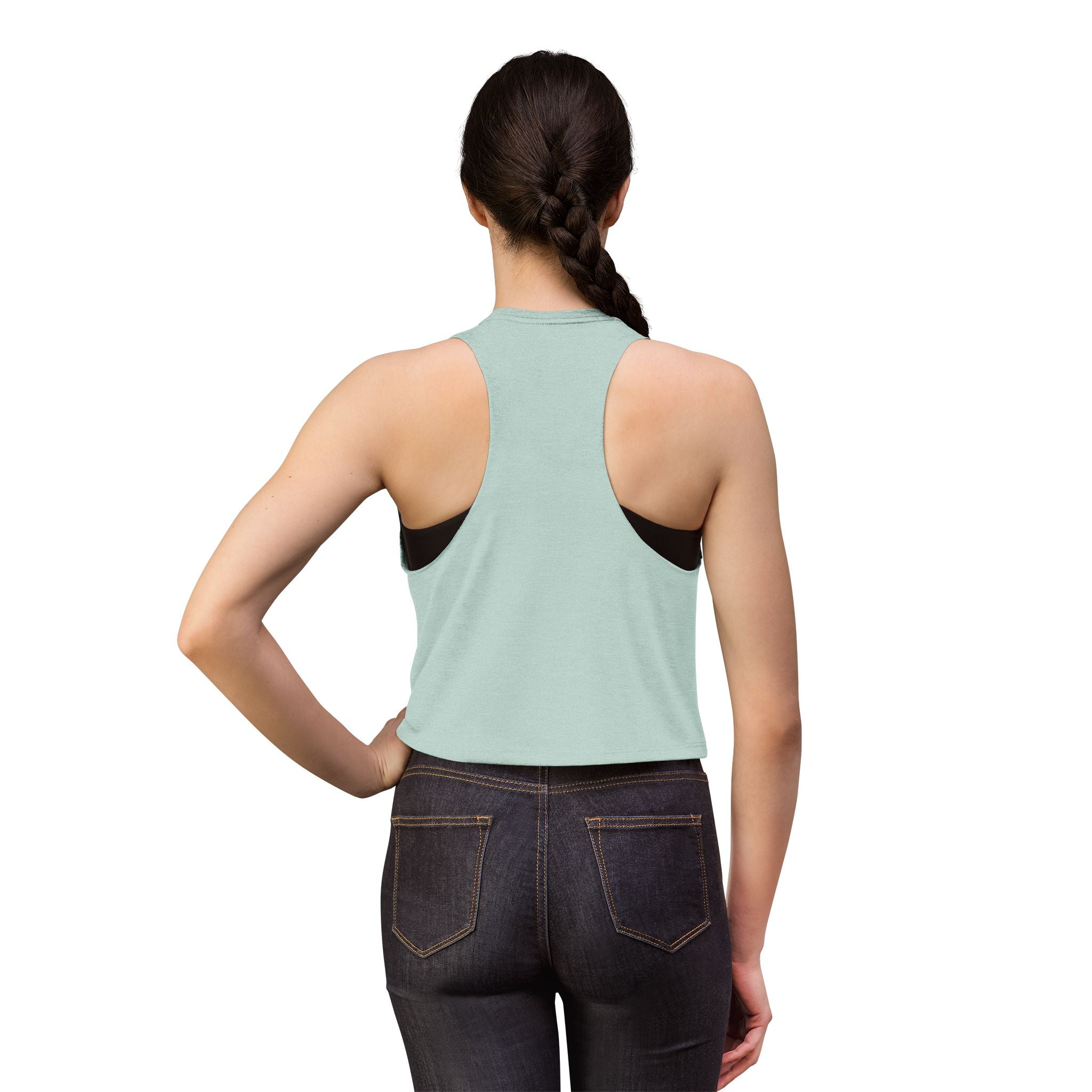 Built Different Crop Top — Women’s Fitness Tank with Barbell Graphic