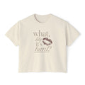 what, like it’s hard? graphic tee | women's boxy tee, kiss print, vintage script