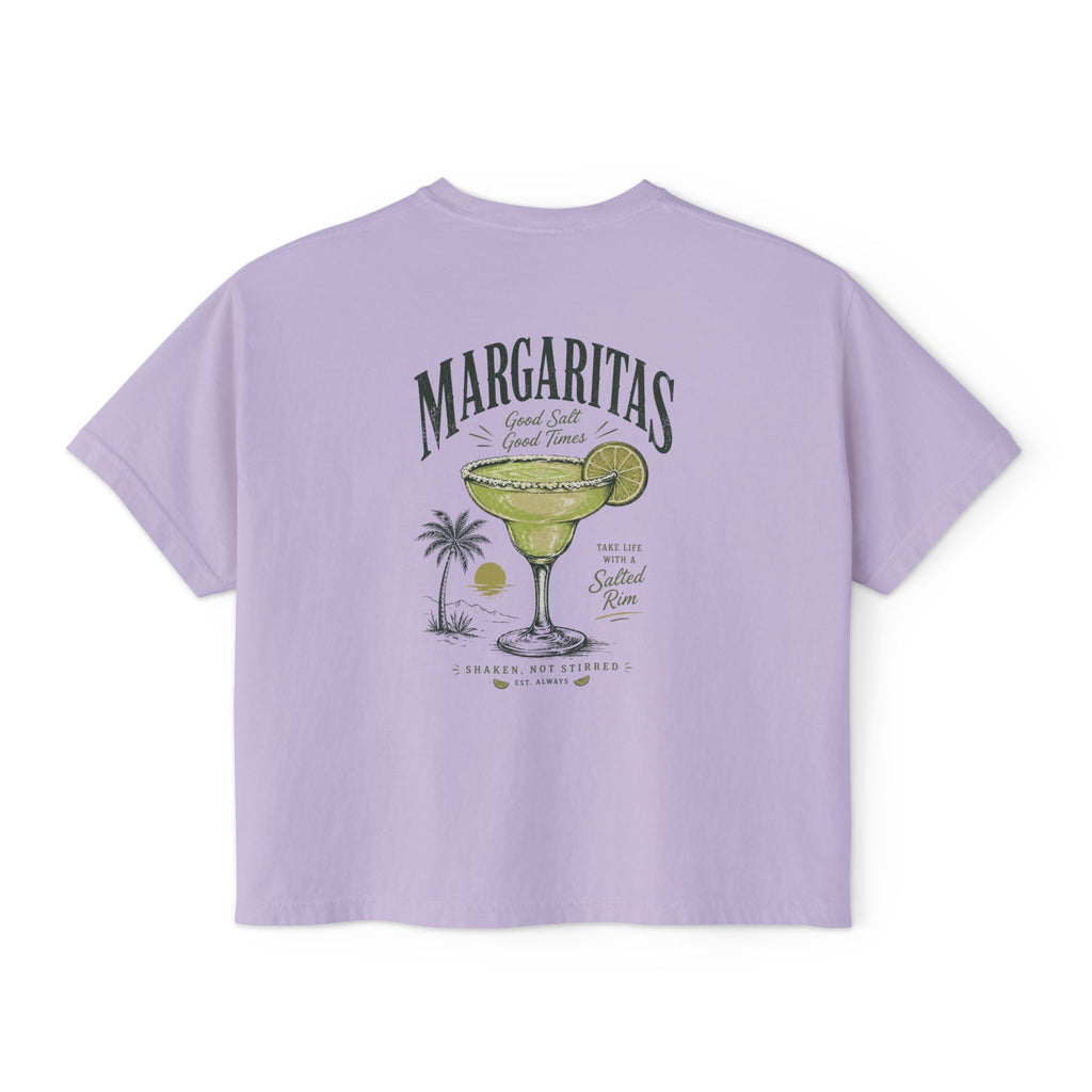 Margaritas Women's Boxy Tee – Palm Cocktail Graphic Tee
