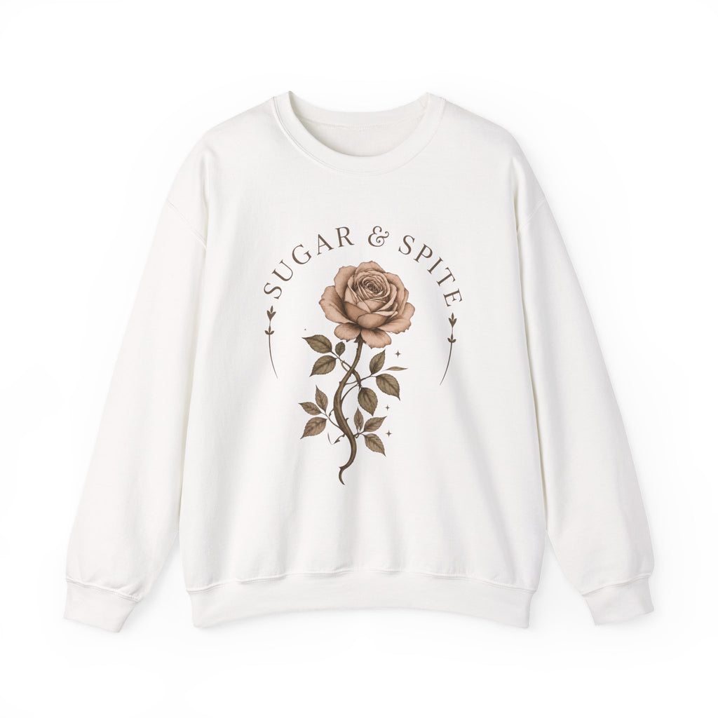 Sugar & Spite Rose Sweatshirt — Vintage Floral Crewneck