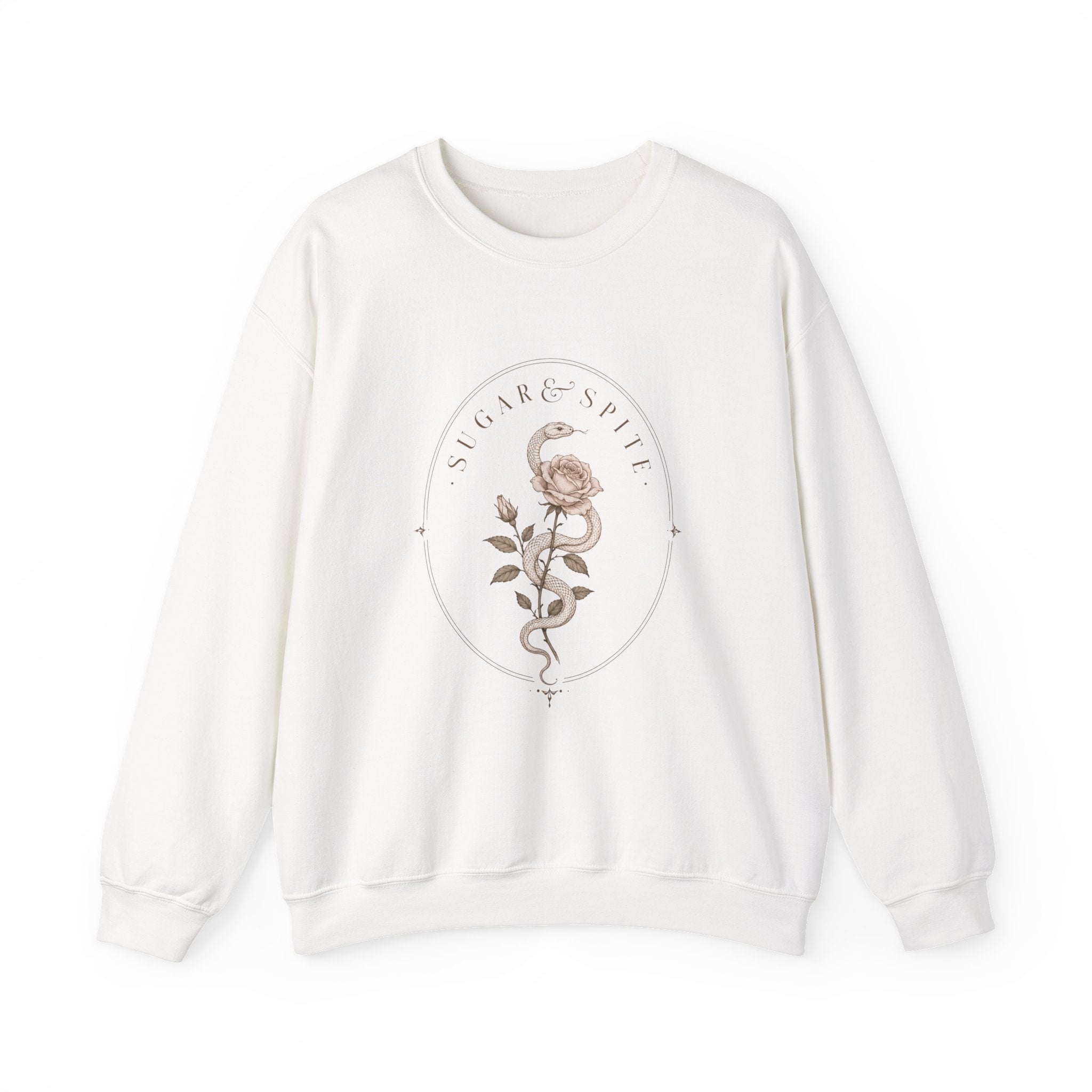 Floral Nightshade Crewneck Sweatshirt — Vintage Botanical 'Nightshade' Design