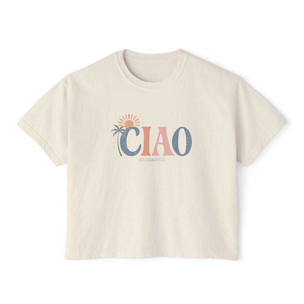 Ciao Boxy Tee — Vintage Palm Sun Women’s Boxy Tee
