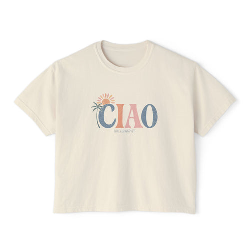Ciao Boxy Tee — Vintage Palm Sun Women’s Boxy Tee