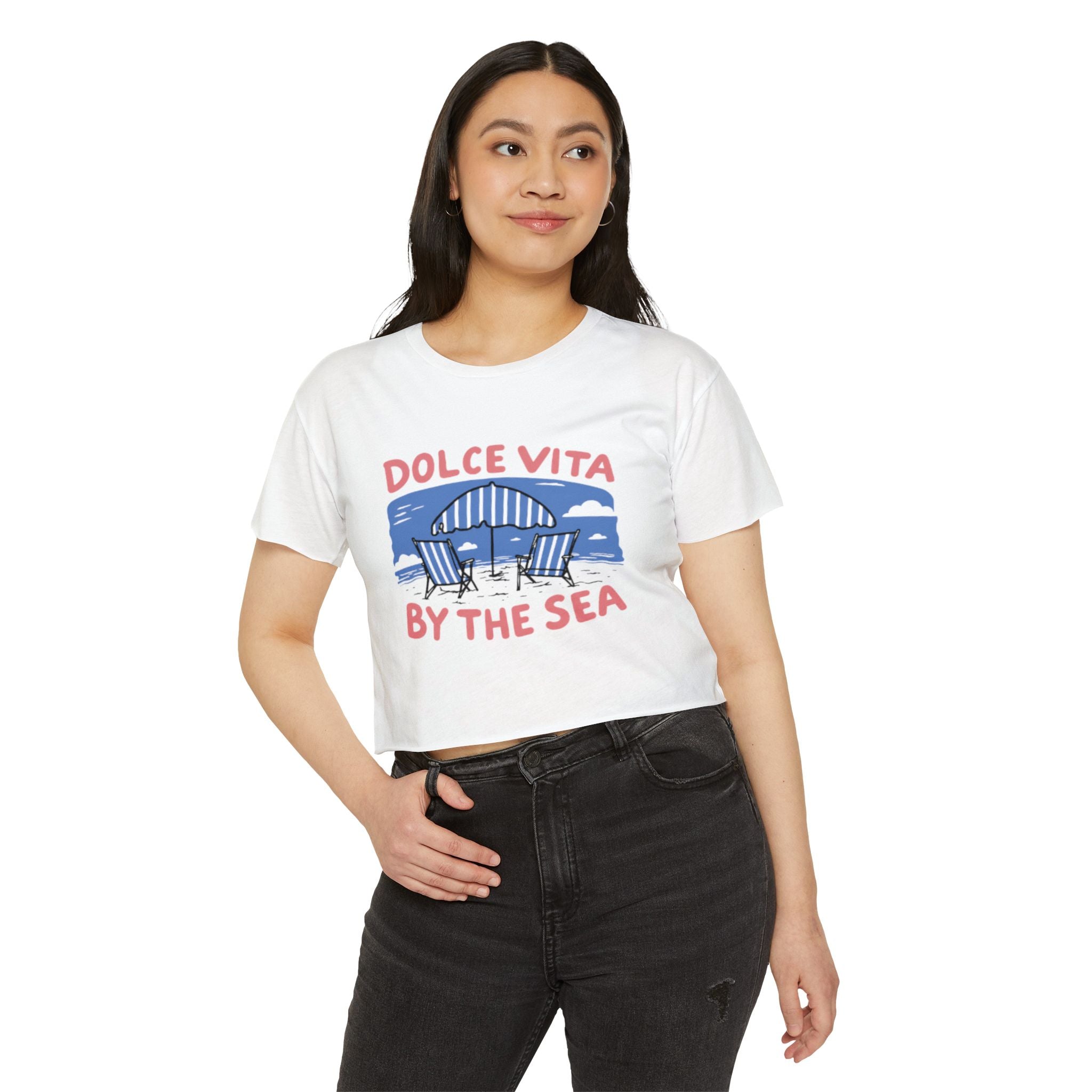 Dolce Vita By The Sea Crop Top — Women's Beach Festival Tee