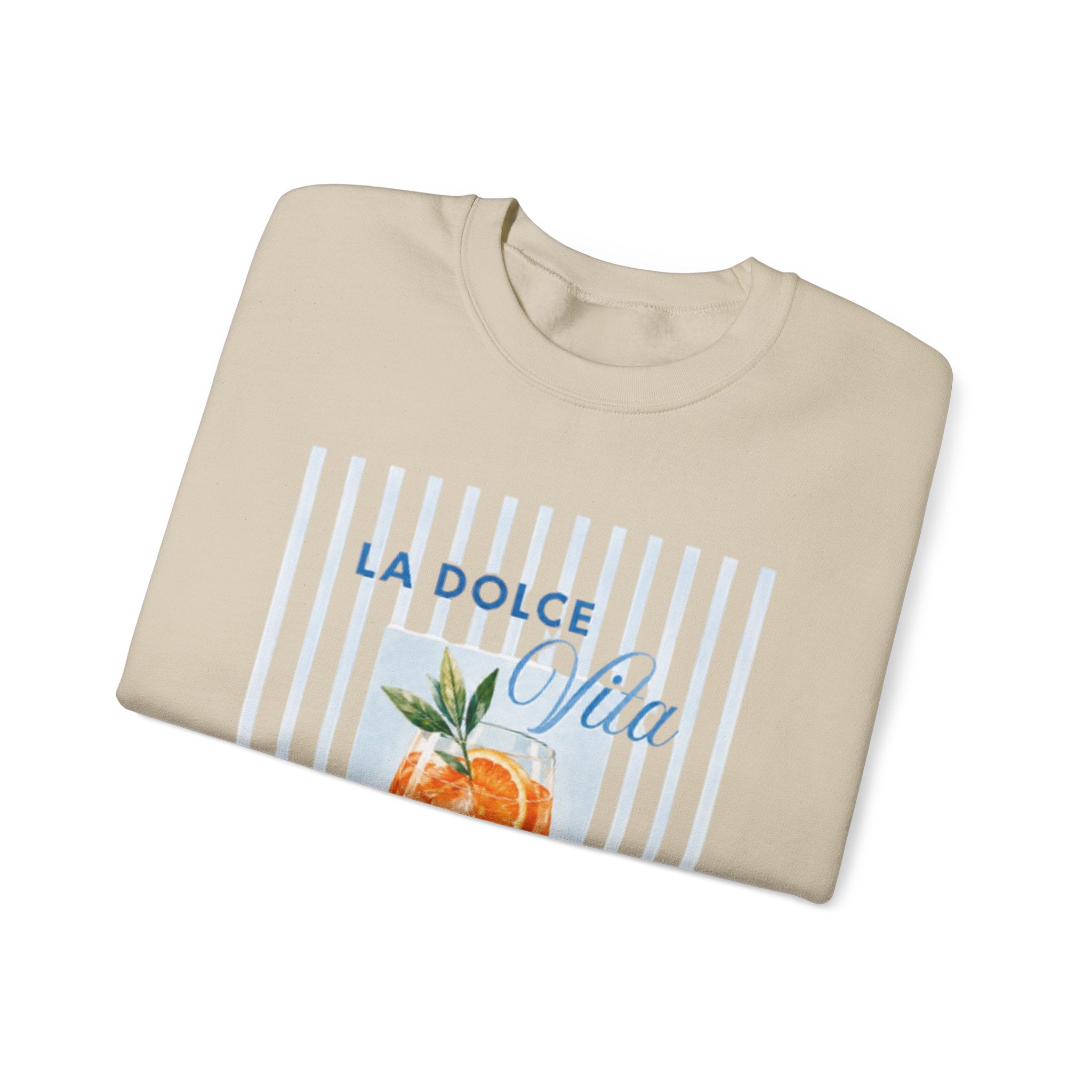 La Dolce Vita Sweatshirt — Orange Cocktail Graphic Crewneck