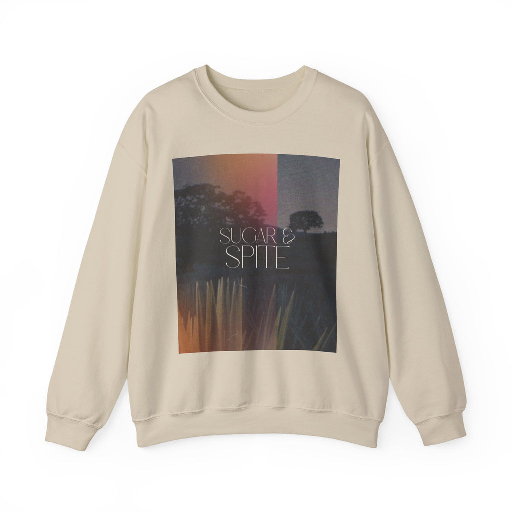 Sugar & Spite Graphic Sweatshirt — Moody Sunset Nature Crewneck