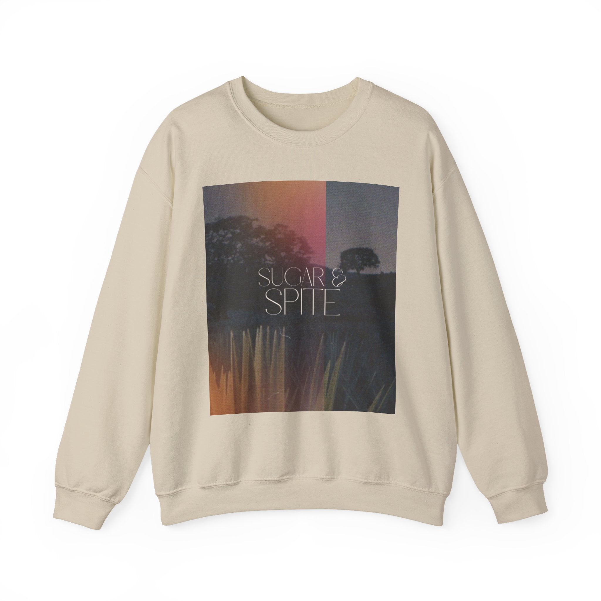 Sugar & Spite Graphic Sweatshirt — Moody Sunset Nature Crewneck