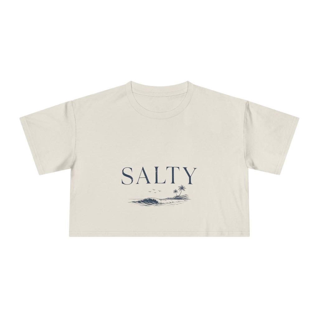 Salty Ocean Waves Crop Tee | Beach Minimalist Coastal Shirt
