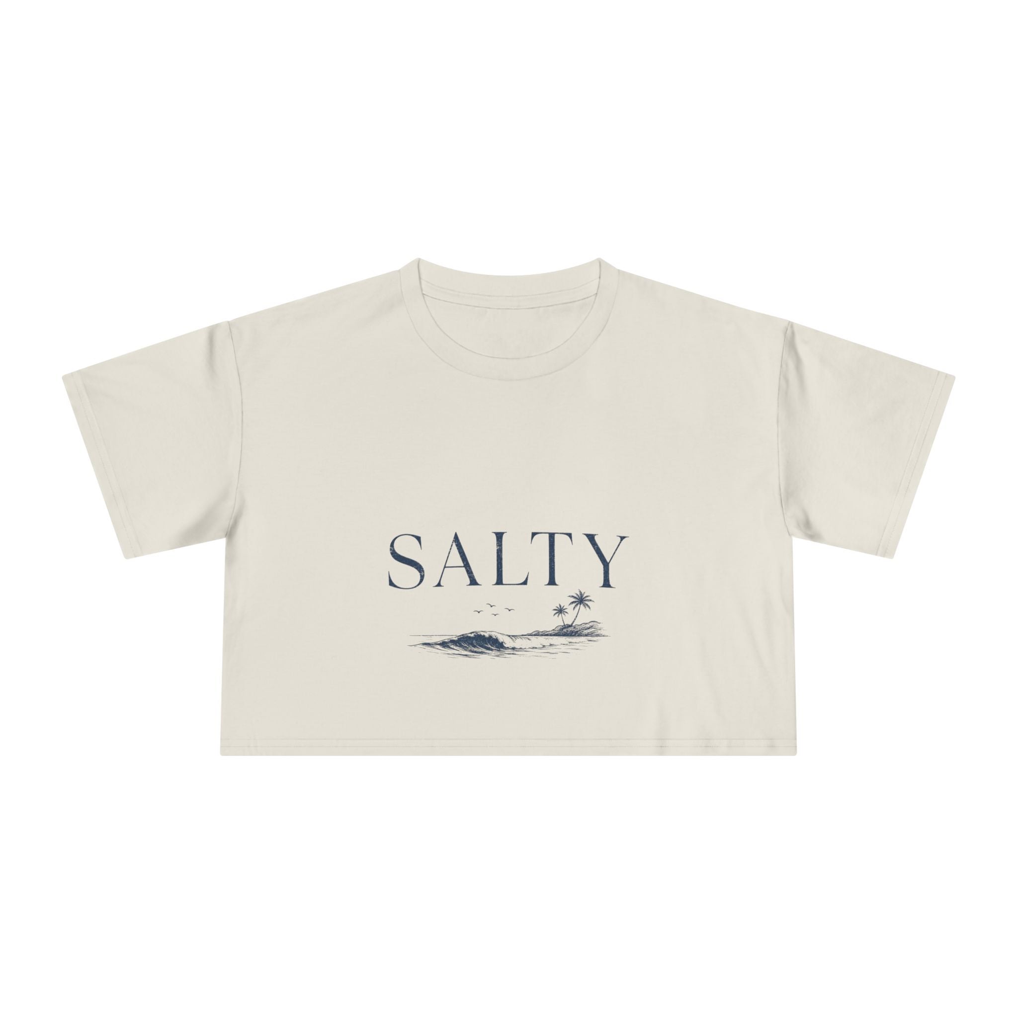 Salty Ocean Waves Crop Tee | Beach Minimalist Coastal Shirt
