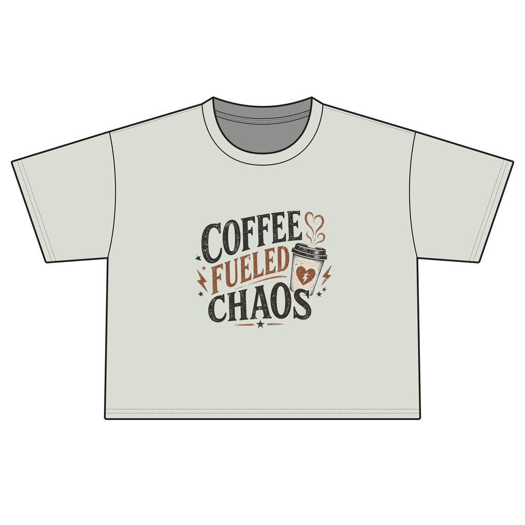 Coffee Fueled Chaos Boxy Tee — Women’s Casual Graphic T‑Shirt