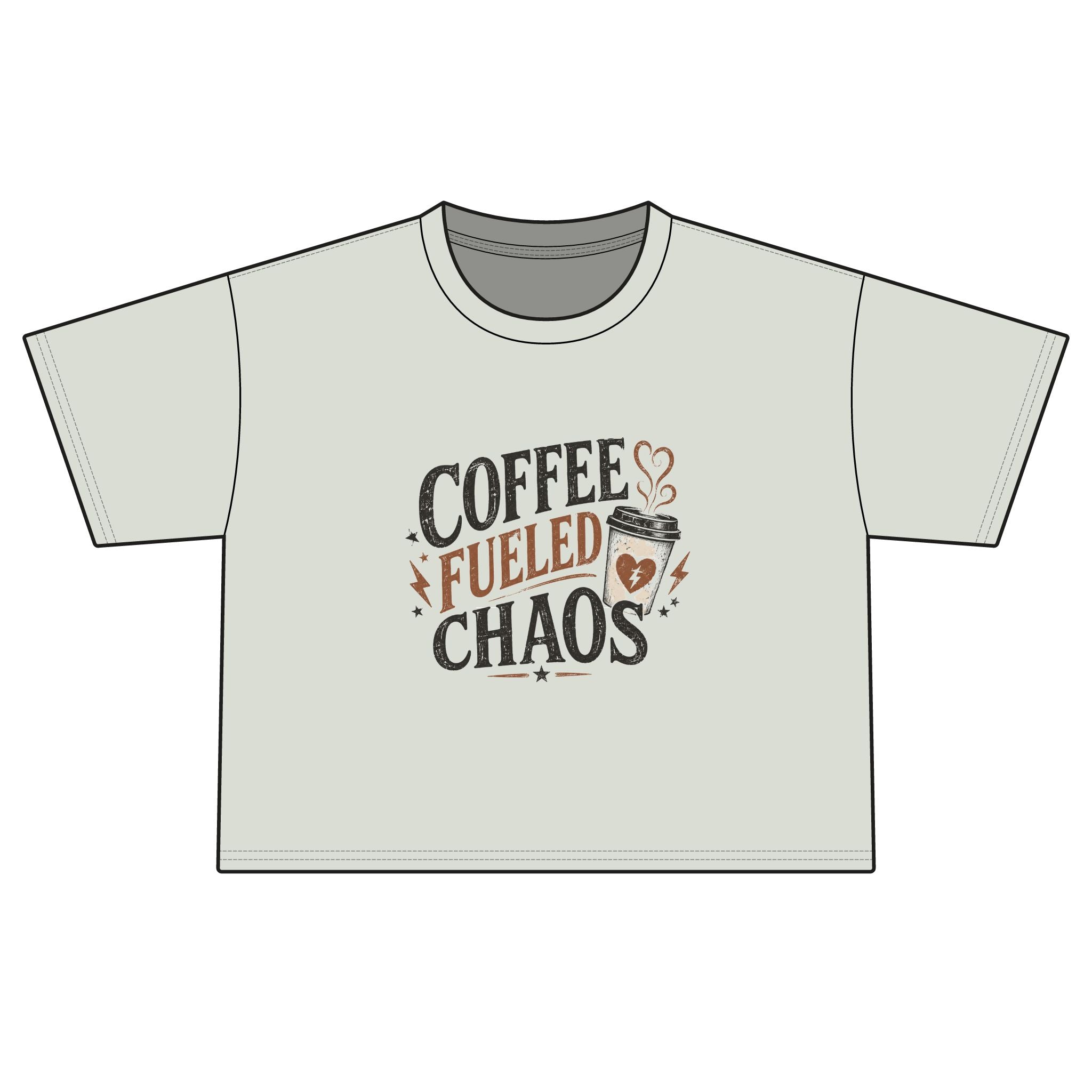 Coffee Fueled Chaos Boxy Tee — Women’s Casual Graphic T‑Shirt