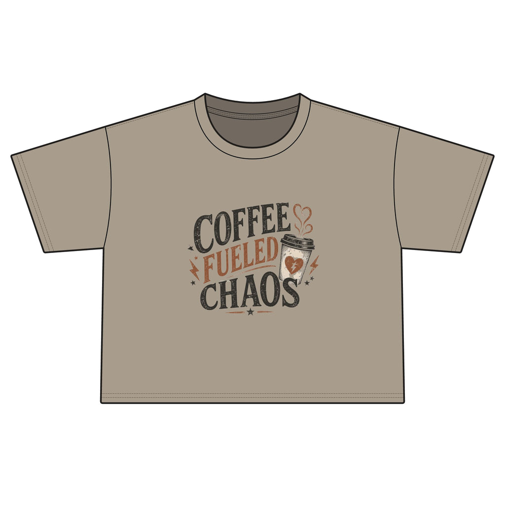Coffee Fueled Chaos Boxy Tee — Women’s Casual Graphic T‑Shirt