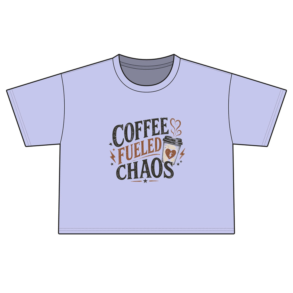 Coffee Fueled Chaos Boxy Tee — Women’s Casual Graphic T‑Shirt