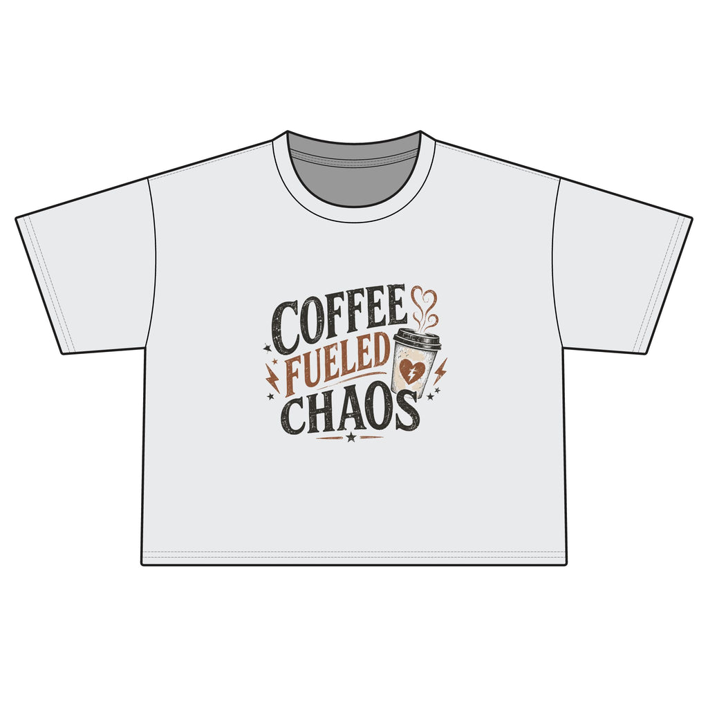 Coffee Fueled Chaos Boxy Tee — Women’s Casual Graphic T‑Shirt