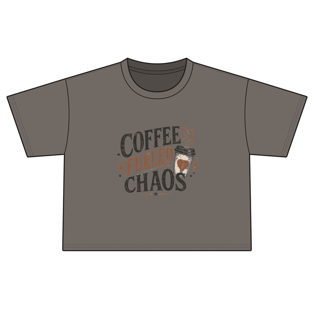 Coffee Fueled Chaos Boxy Tee — Women’s Casual Graphic T‑Shirt