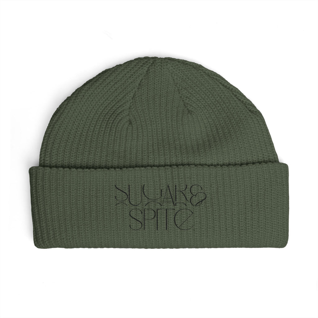 Cuff Beanie — Curved Script Logo Knit Cap