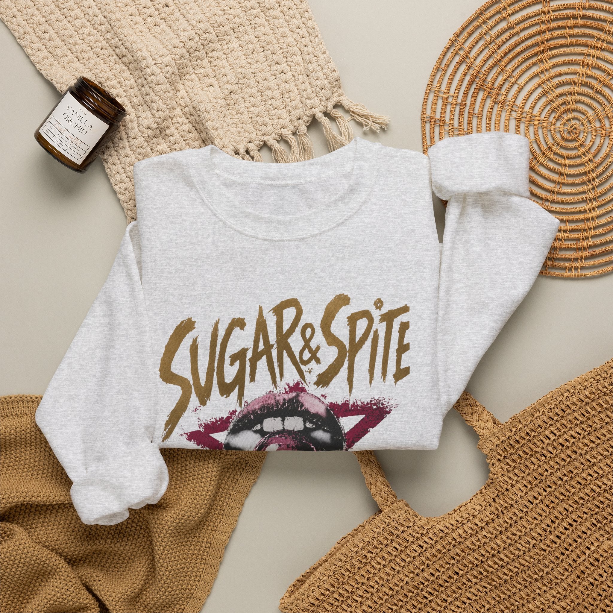 Sugar&Spite Lips and Pop Crewneck Sweatshirt