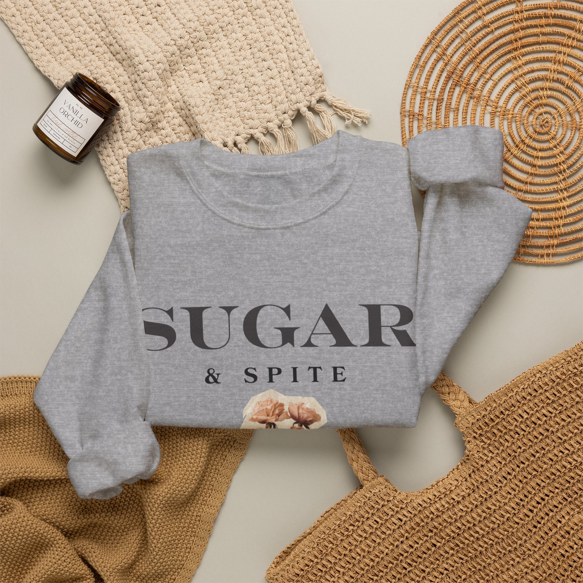 Sugar & Spite Floral Crewneck Sweatshirt