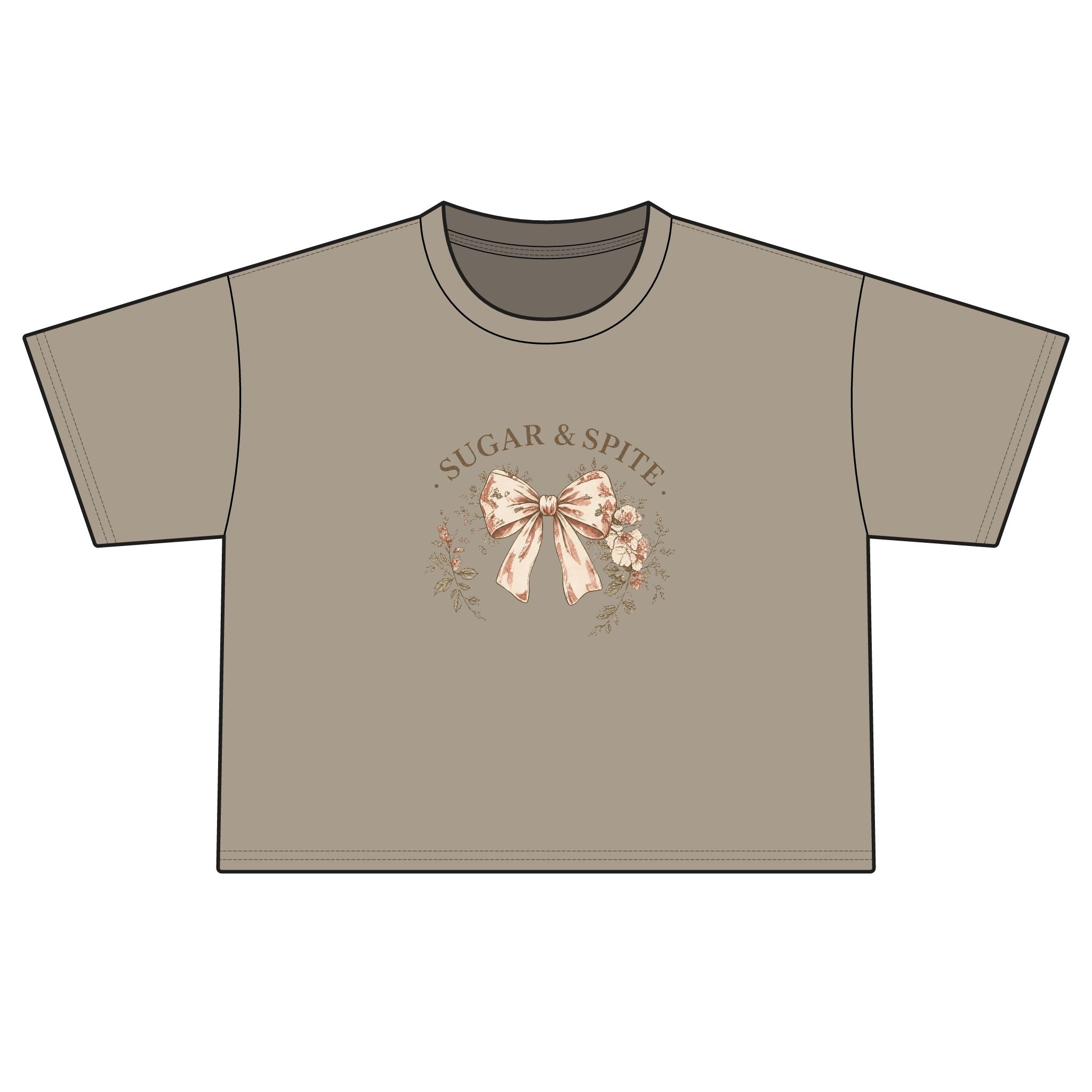 Sugar & Spite Floral Bow Boxy Tee