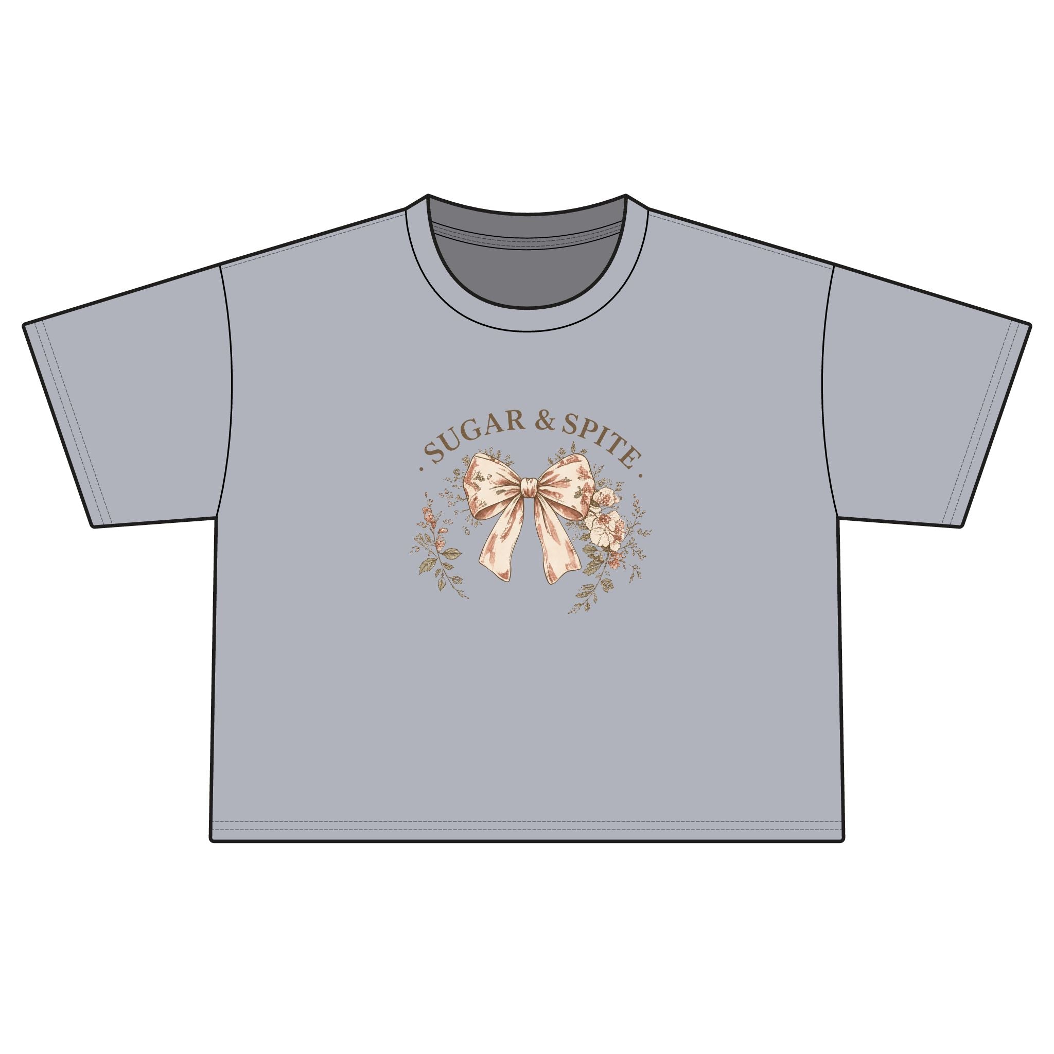 Sugar & Spite Floral Bow Boxy Tee