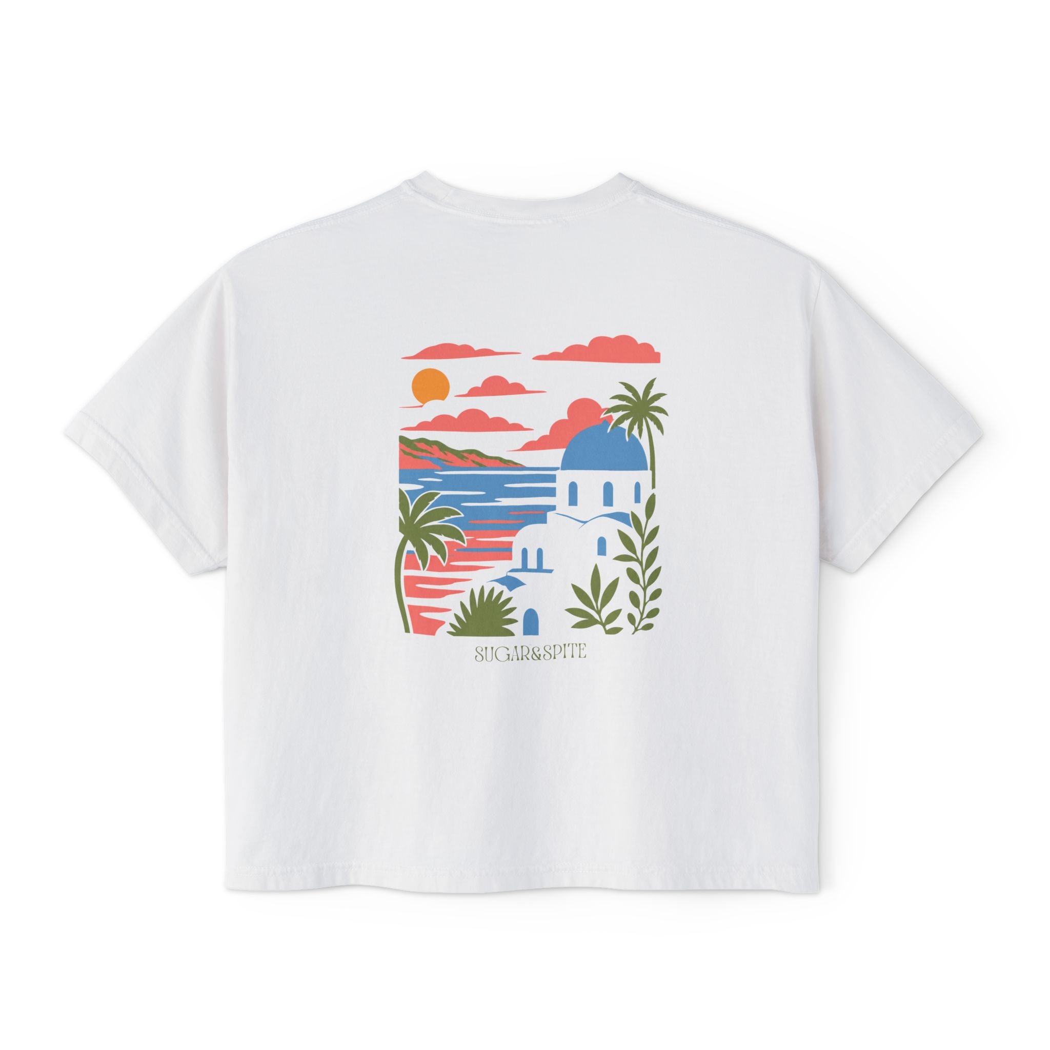 Mediterranean Sunset Graphic Boxy Tee