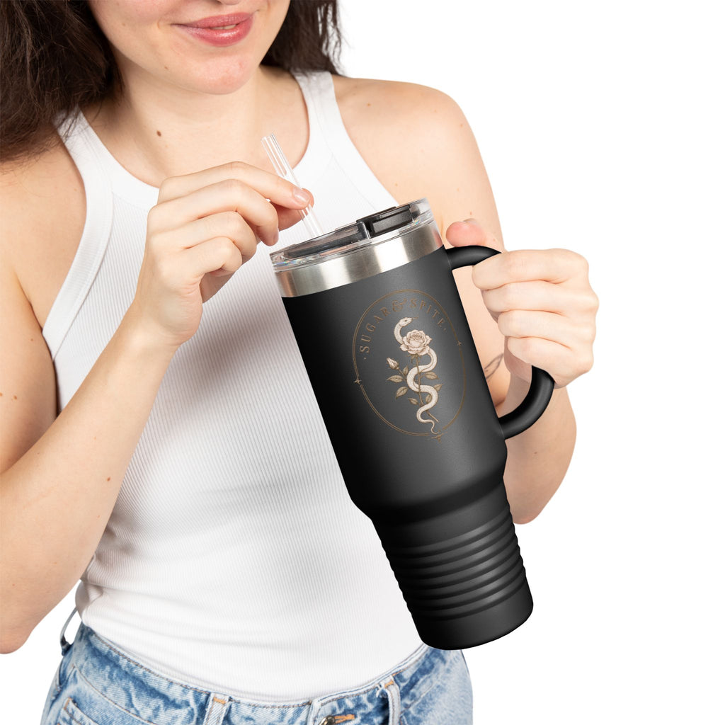 40oz Insulated Travel Mug — Wildflower 'Wander & Sip' Stainless Steel Tumbler