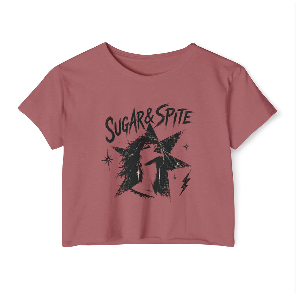 Sugar & Spite Rock Star Crop Top | Retro Star Graphic Tee
