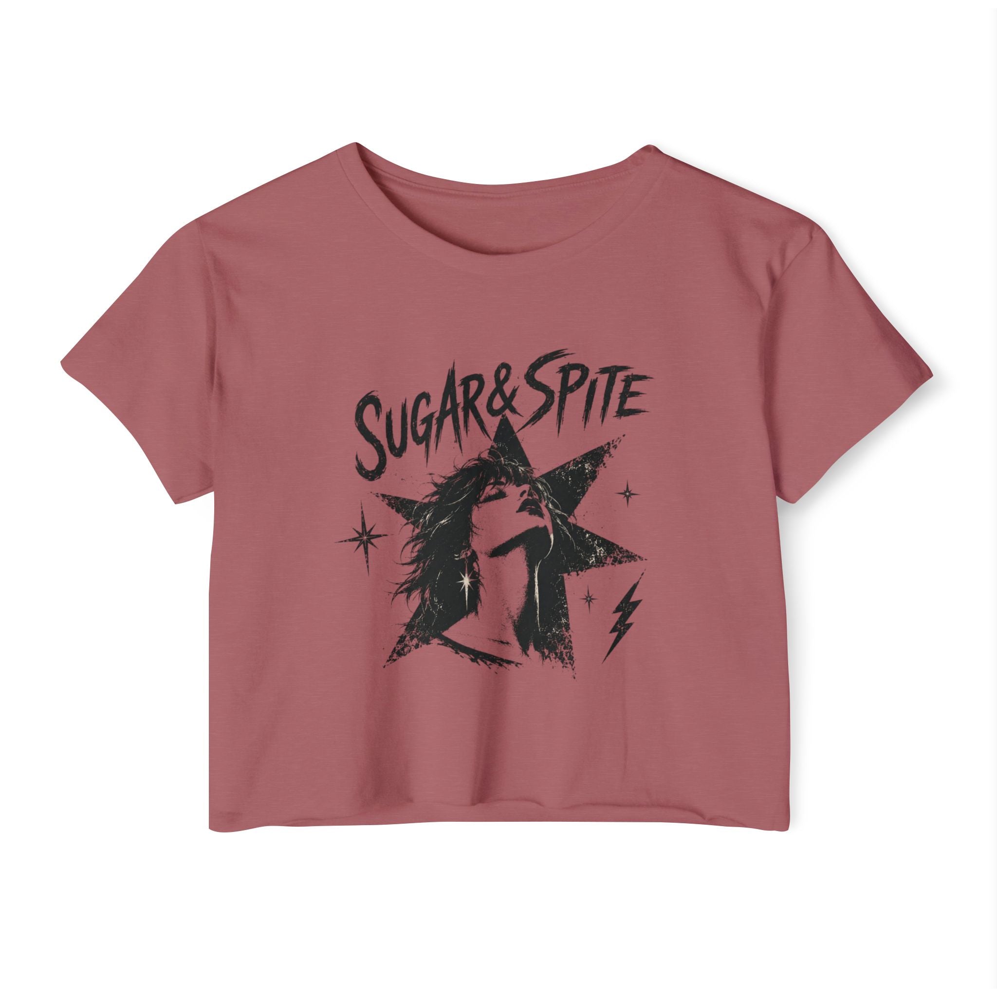 Sugar & Spite Rock Star Crop Top | Retro Star Graphic Tee