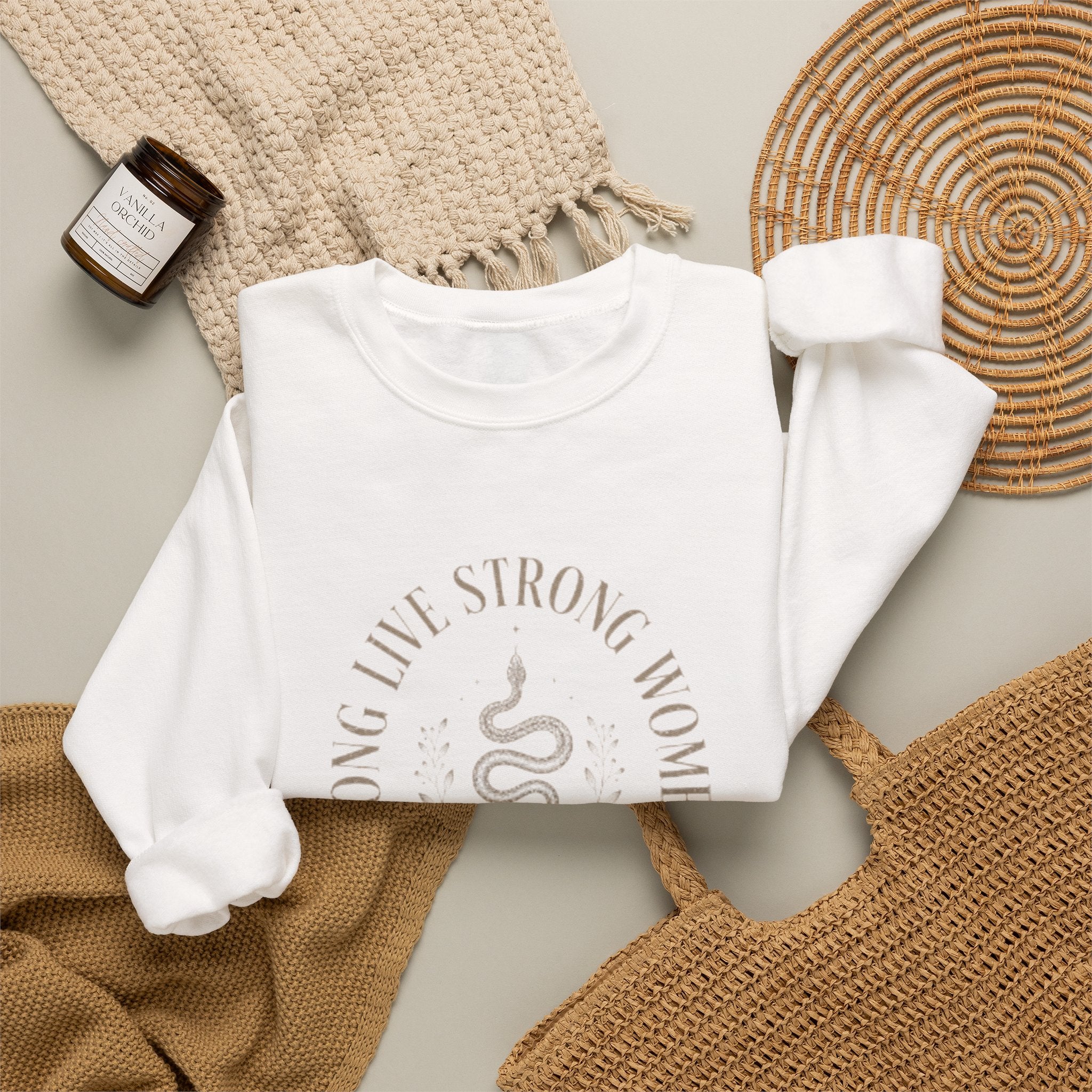 Long Live Strong Women Crewneck Sweatshirt — 'Sugar & Spite' Feminist Graphic Sweatshirt