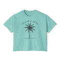 Sugar & Spice Palm Women's Boxy Tee — Summer Vacay Tropical Crop T-Shirt