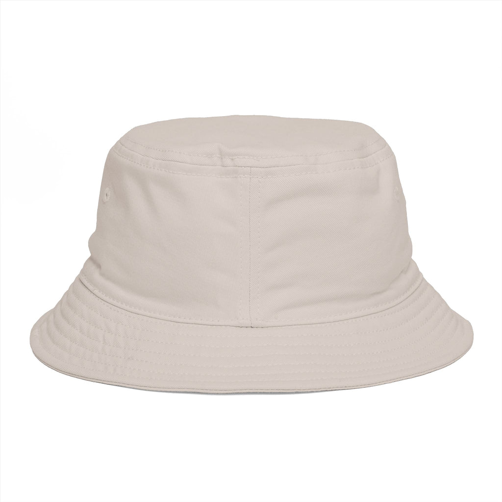 Bucket Hat — 'Sunrise Sprig' Floral Graphic Bucket Hat with Pink Bloom