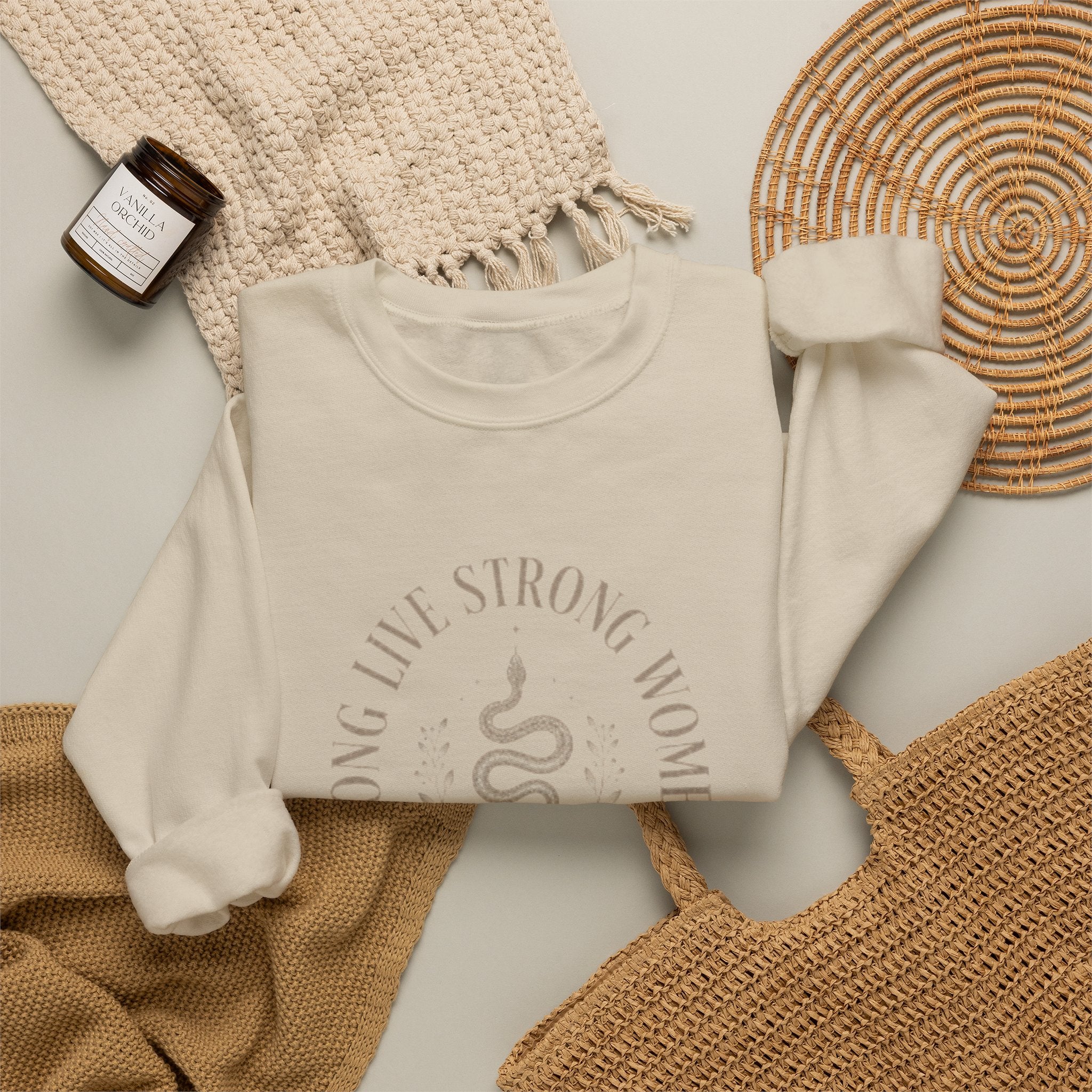 Long Live Strong Women Crewneck Sweatshirt — 'Sugar & Spite' Feminist Graphic Sweatshirt
