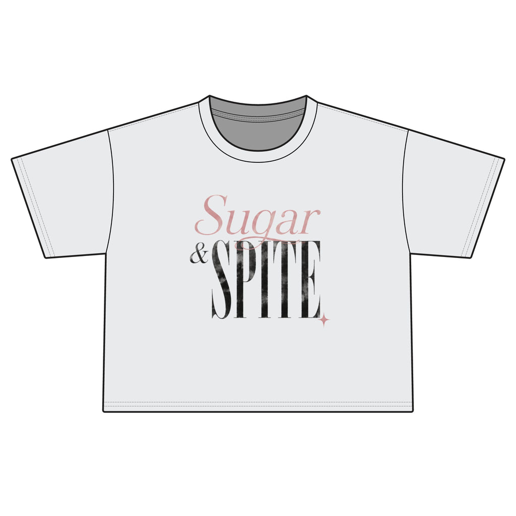 Sugar & Spite Boxy Tee — Cute Feminine Graphic Crop T‑Shirt