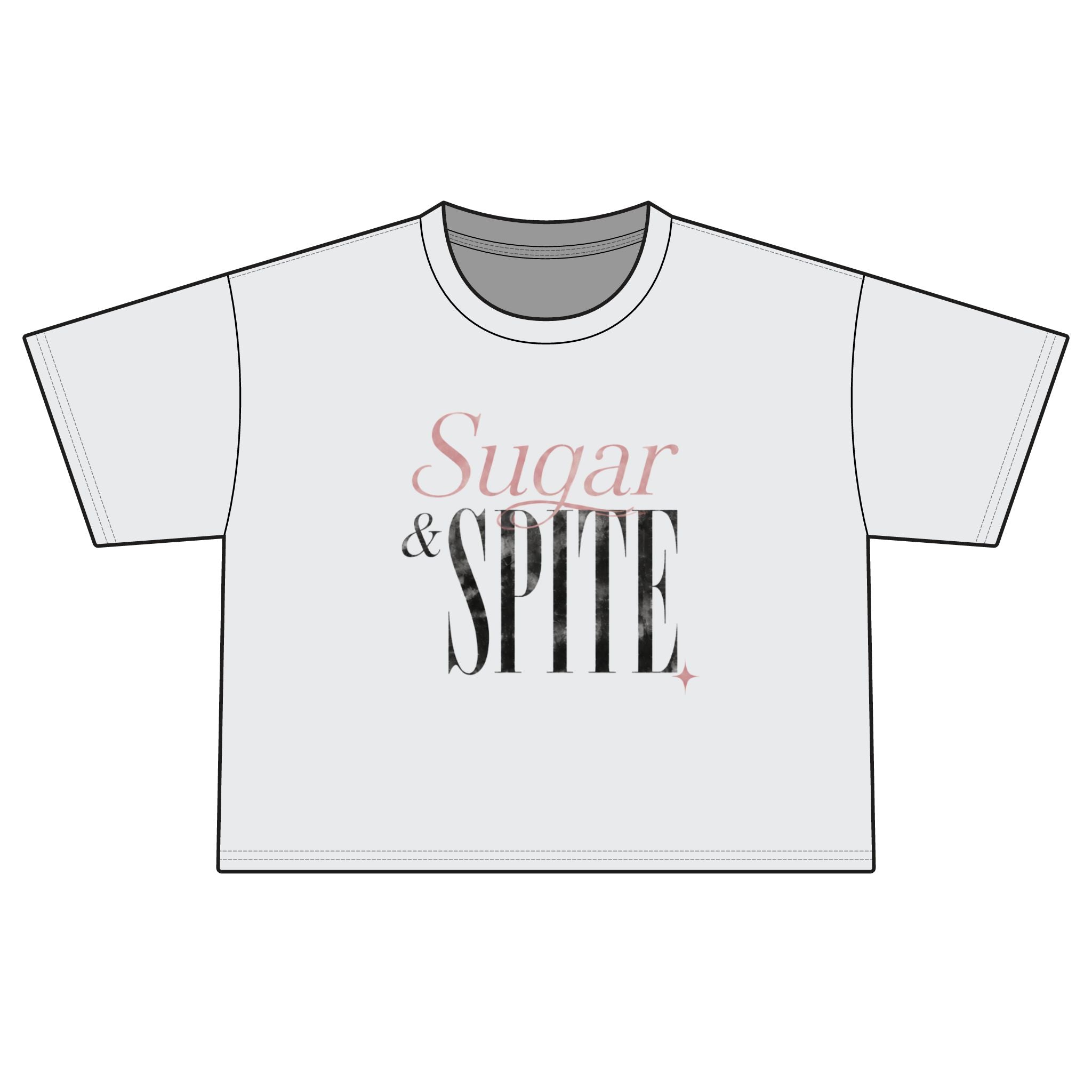 Sugar & Spite Boxy Tee — Cute Feminine Graphic Crop T‑Shirt